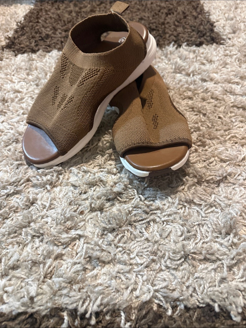 Women’s  Brown Knit Slip-On Sandal Sneakers